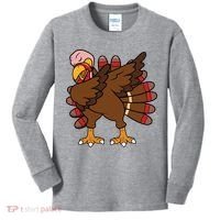 Turkey Dab Thanksgiving Funny Kids Long Sleeve Shirt thumb 0