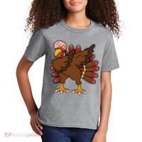 Turkey Dab Thanksgiving Funny Kids T-Shirt thumb 2