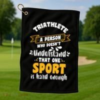 Triathlete Definition Triathlon Dads Triathletes Triathlon Gift Golf Towel thumb 1