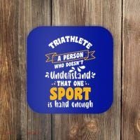 Triathlete Definition Triathlon Dads Triathletes Triathlon Gift Coaster thumb 0