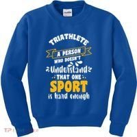 Triathlete Definition Triathlon Dads Triathletes Triathlon Gift Kids Sweatshirt thumb 0