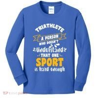 Triathlete Definition Triathlon Dads Triathletes Triathlon Gift Kids Long Sleeve Shirt thumb 0