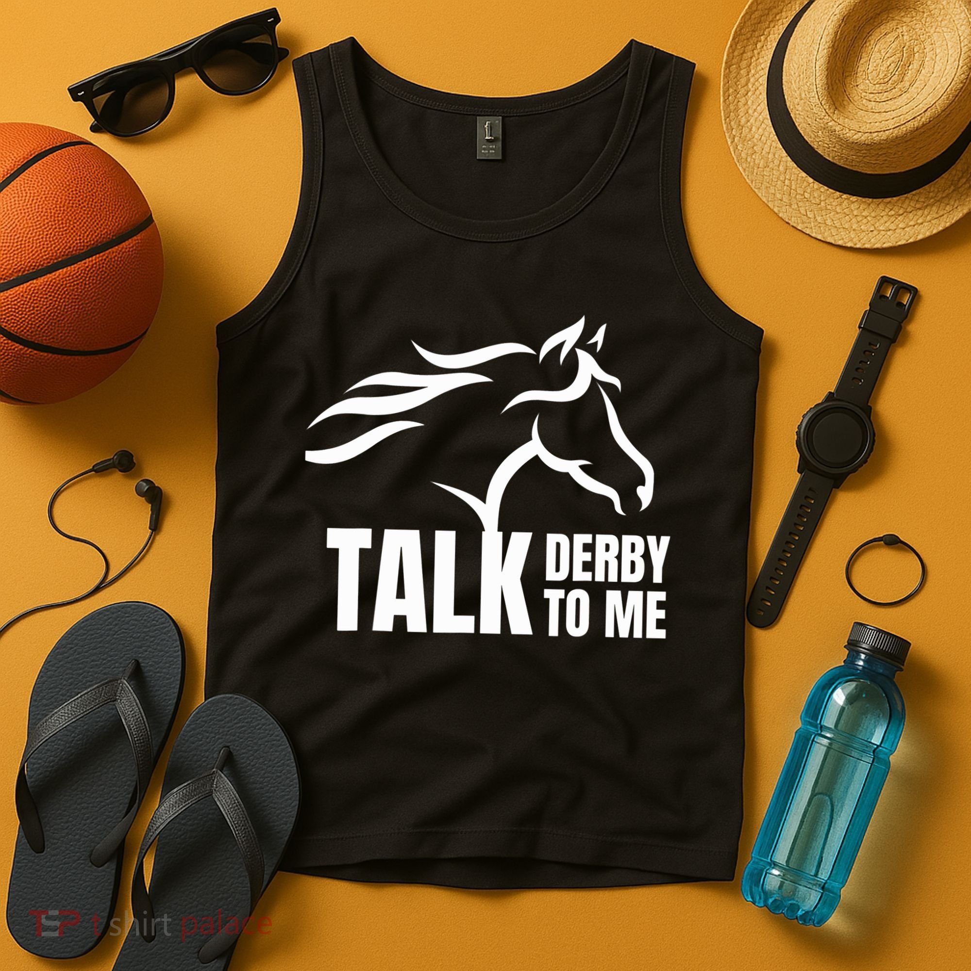 Talk Derby To Me Funny Horse Racing Gift. Tank Top