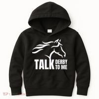 Talk Derby To Me Funny Horse Racing Gift. Kids Hoodie thumb 0