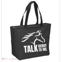 Talk Derby To Me Funny Horse Racing Gift. Tote Bag thumb 2