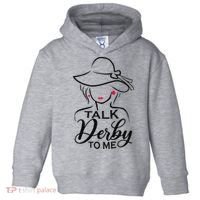 Talk Derby To Me Funny Derby Party Horse Racing Fans  Toddler Hoodie thumb 0