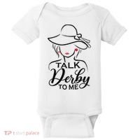 Talk Derby To Me Funny Derby Party Horse Racing Fans  Baby Bodysuit thumb 0