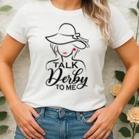 Talk Derby To Me Funny Derby Party Horse Racing Fans  Women's T-Shirt thumb 2