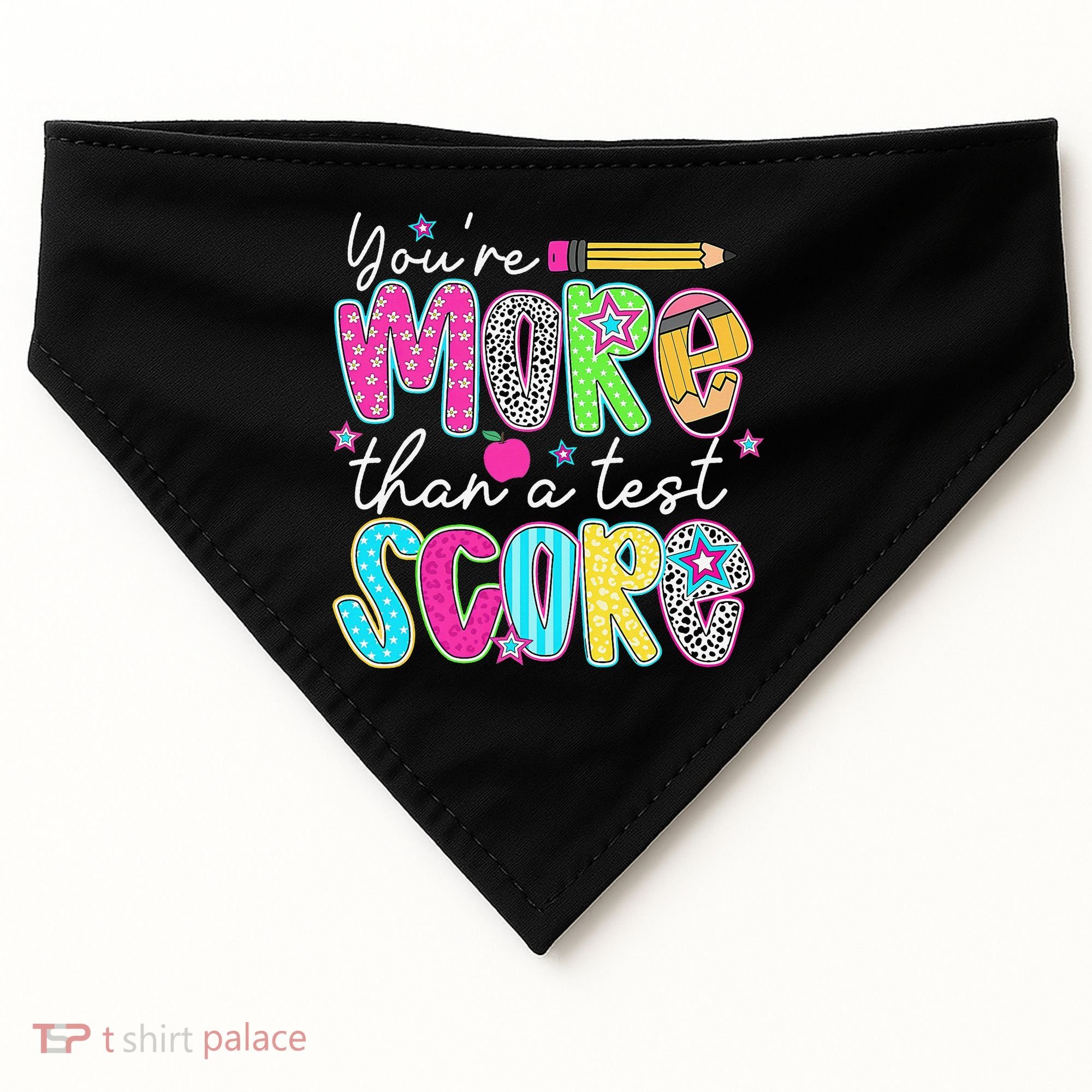 Test Day Teacher Youre More Than A Test Score Women USA-Made Doggie Bandana