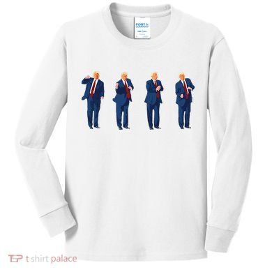 Trump Dance Trump 2024 Kids Long Sleeve Shirt
