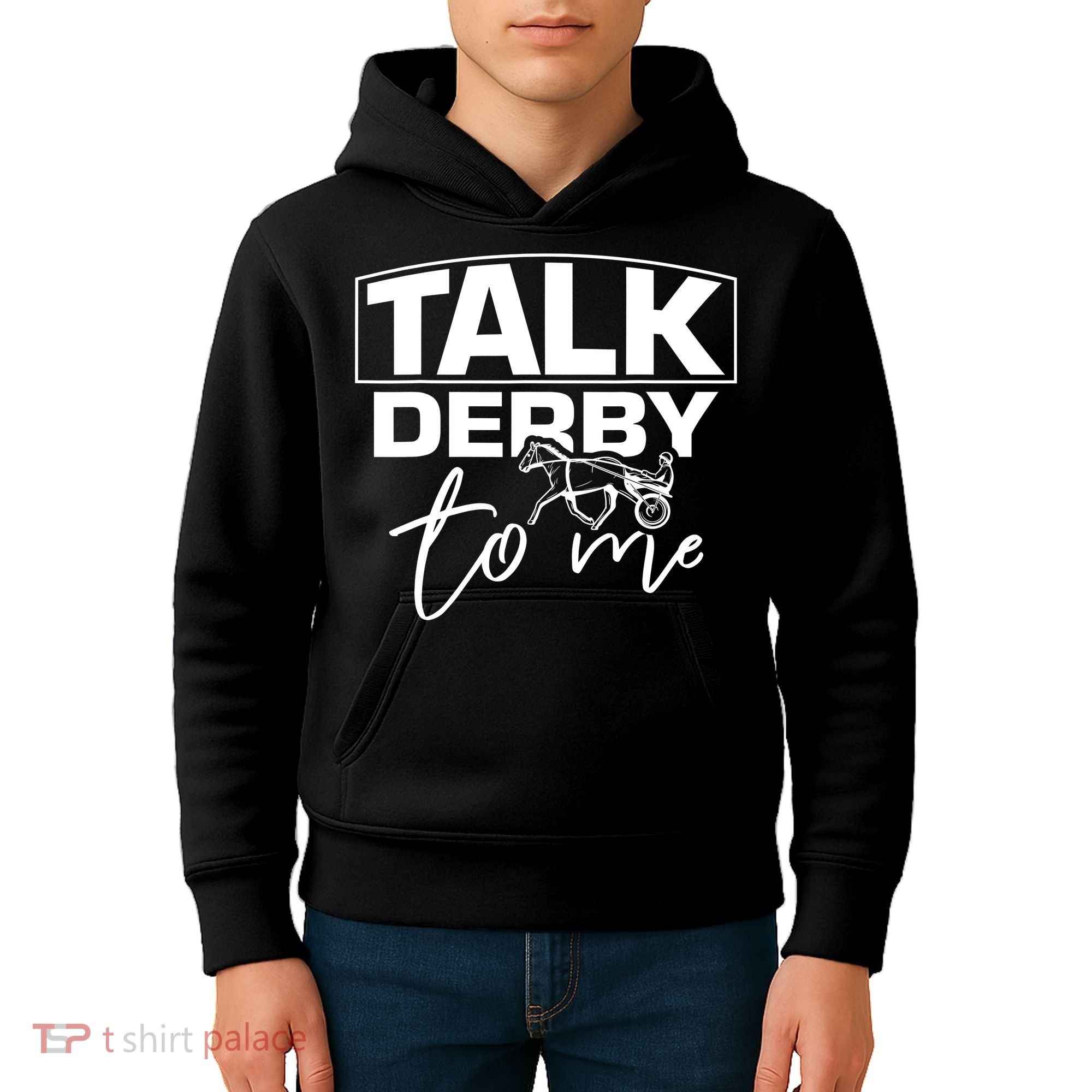 Talk Derby To Me Derby Horse Racing Funny Harness Racing Kids Hoodie