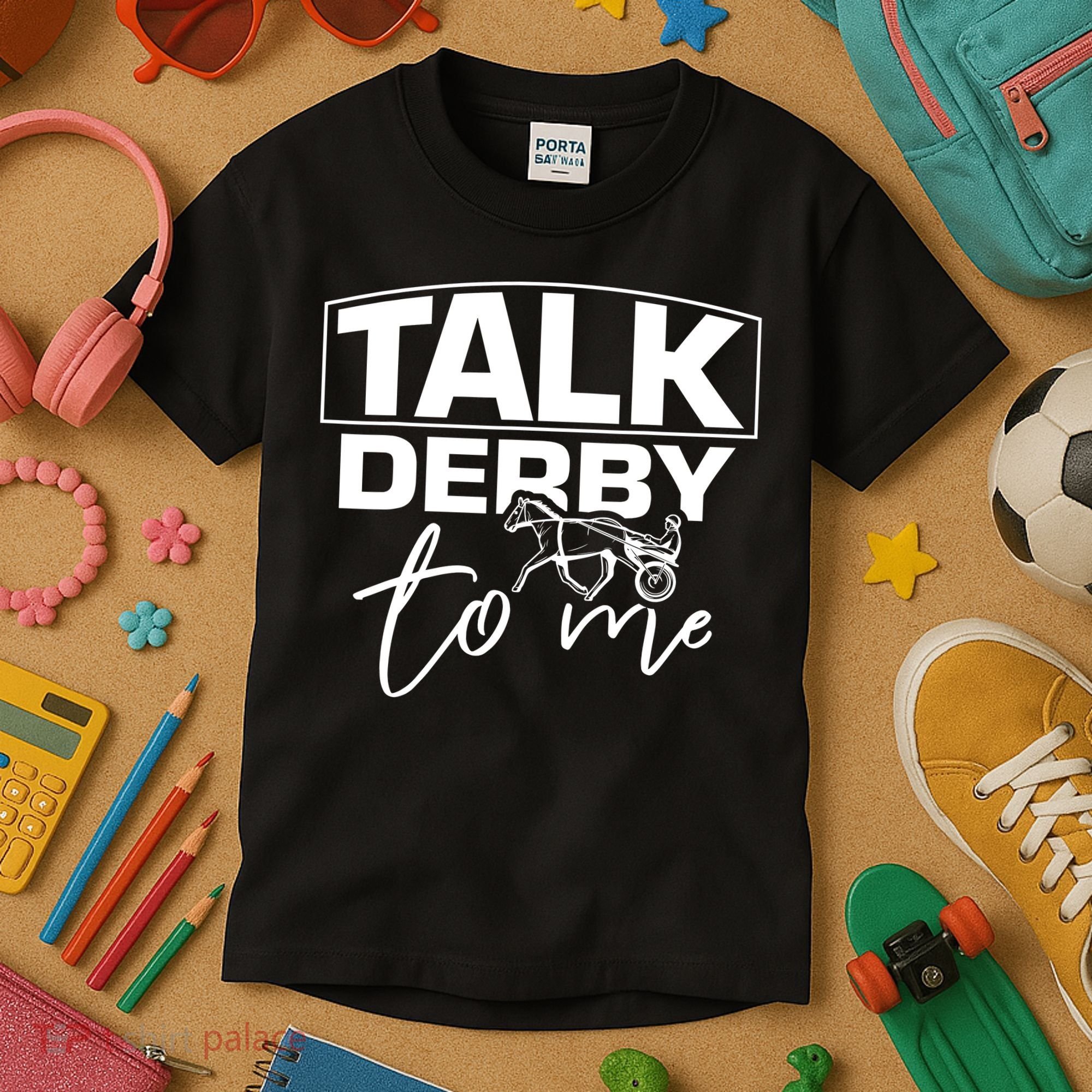 Talk Derby To Me Derby Horse Racing Funny Harness Racing Kids T-Shirt