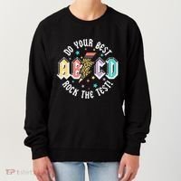 Test Day Teachers Boy Girl Abcd Rock The Test Testing Day Women's Sweatshirt thumb 0