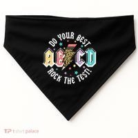 Test Day Teachers Boy Girl Abcd Rock The Test Testing Day USA-Made Doggie Bandana thumb 0