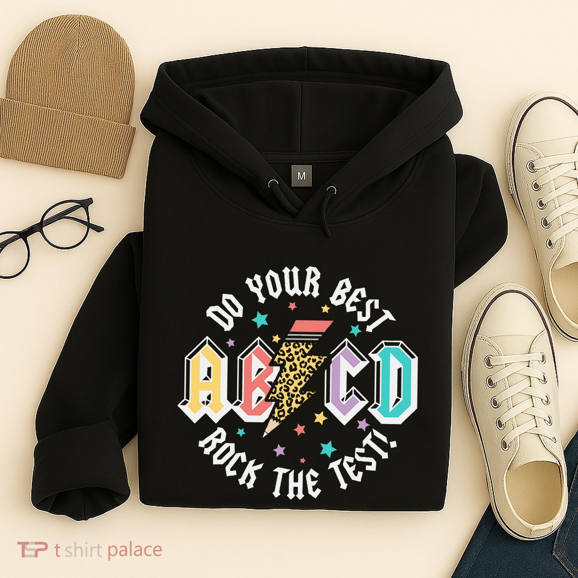Test Day Teachers Boy Girl Abcd Rock The Test Testing Day Hoodie