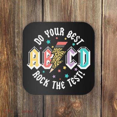Test Day Teachers Boy Girl Abcd Rock The Test Testing Day Coaster