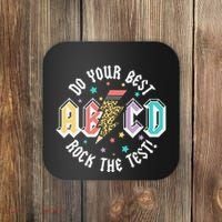 Test Day Teachers Boy Girl Abcd Rock The Test Testing Day Coaster thumb 0