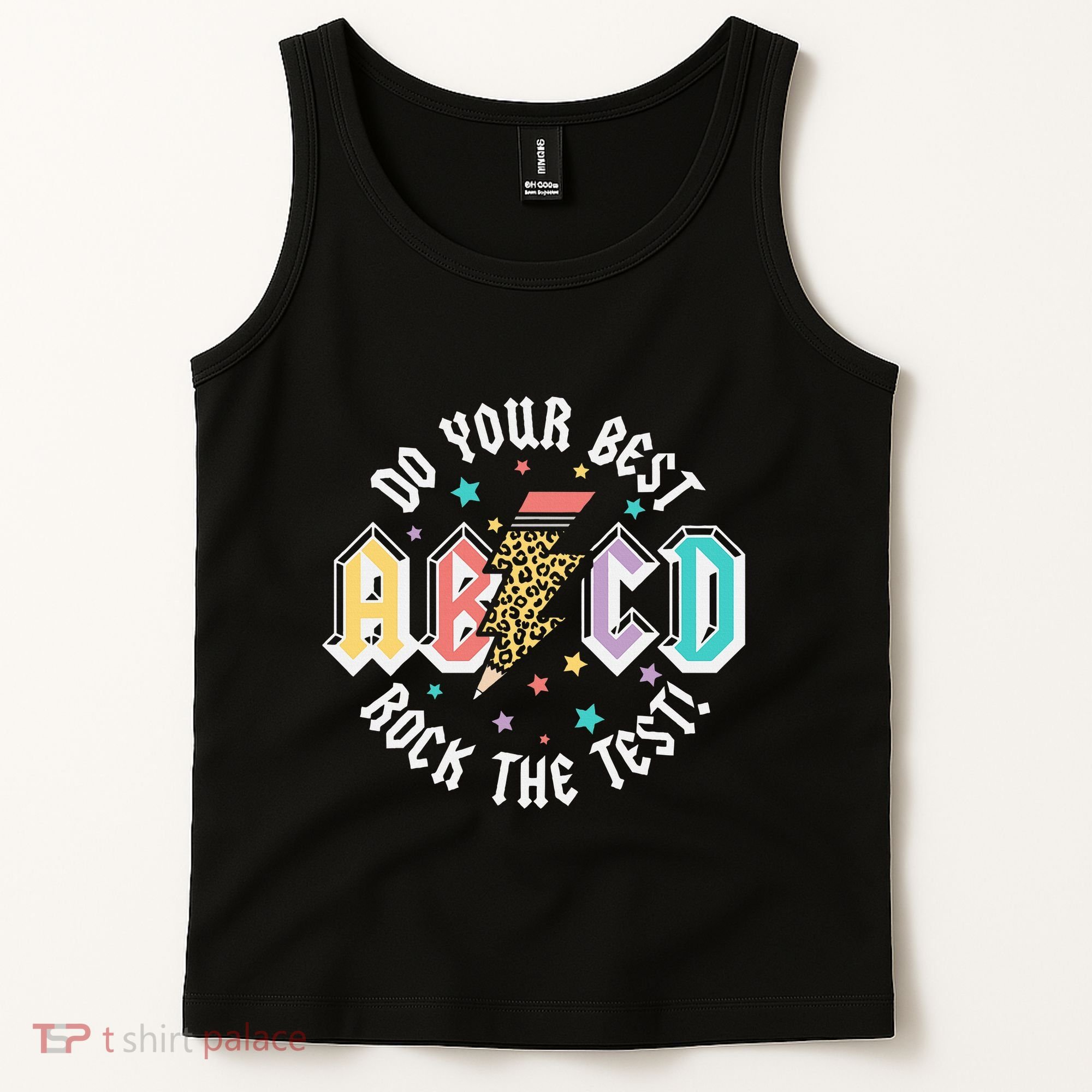 Test Day Teachers Boy Girl Abcd Rock The Test Testing Day Tank Top