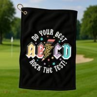 Test Day Teachers Boy Girl Abcd Rock The Test Testing Day Golf Towel thumb 1