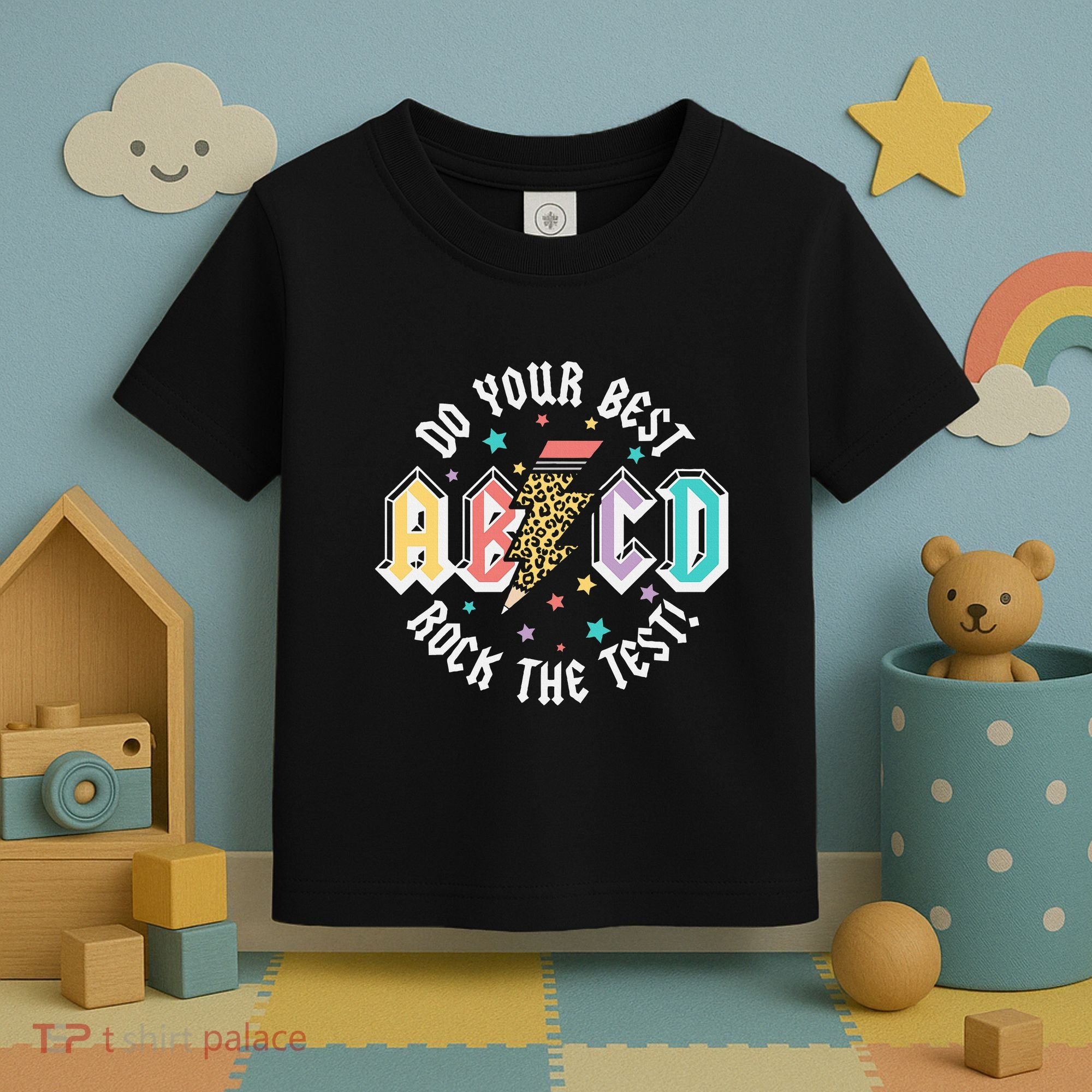 Test Day Teachers Boy Girl Abcd Rock The Test Testing Day Toddler T-Shirt