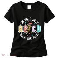 Test Day Teachers Boy Girl Abcd Rock The Test Testing Day Women's T-Shirt thumb 0