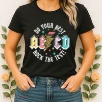 Test Day Teachers Boy Girl Abcd Rock The Test Testing Day Women's T-Shirt thumb 2