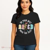 Test Day Teachers Boy Girl Abcd Rock The Test Testing Day Women's T-Shirt thumb 4