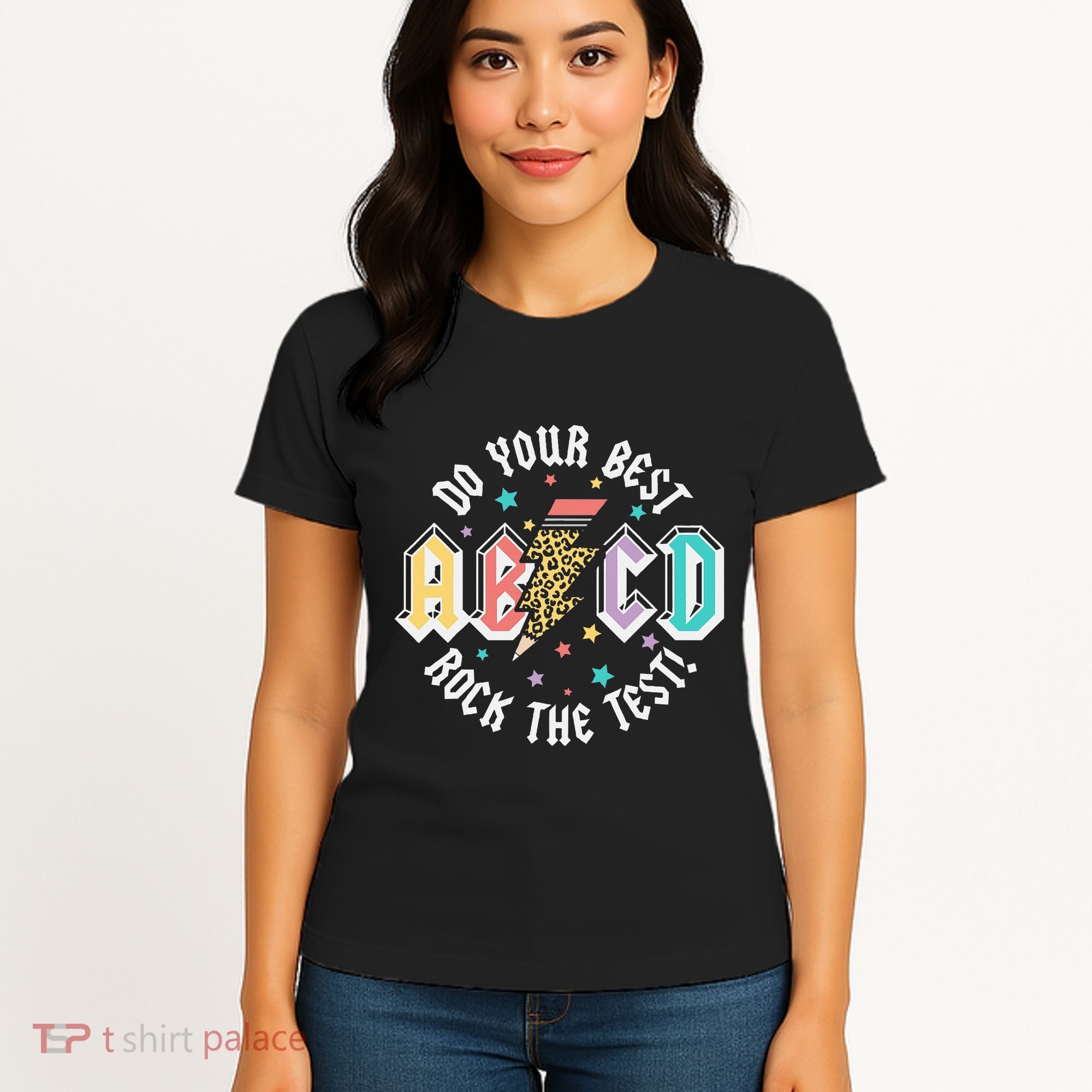 Test Day Teachers Boy Girl Abcd Rock The Test Testing Day Women's T-Shirt