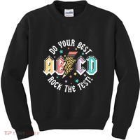 Test Day Teachers Boy Girl Abcd Rock The Test Testing Day Kids Sweatshirt thumb 0