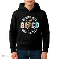 Test Day Teachers Boy Girl Abcd Rock The Test Testing Day Kids Hoodie thumb 4