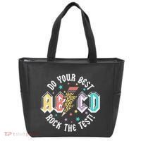 Test Day Teachers Boy Girl Abcd Rock The Test Testing Day Tote Bag thumb 0