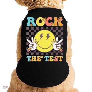 Testing Day Teacher Student Motivational Rock The Test Doggie Tank
