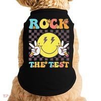 Testing Day Teacher Student Motivational Rock The Test Doggie Tank thumb 0