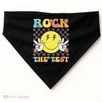 Testing Day Teacher Student Motivational Rock The Test USA-Made Doggie Bandana thumb 0
