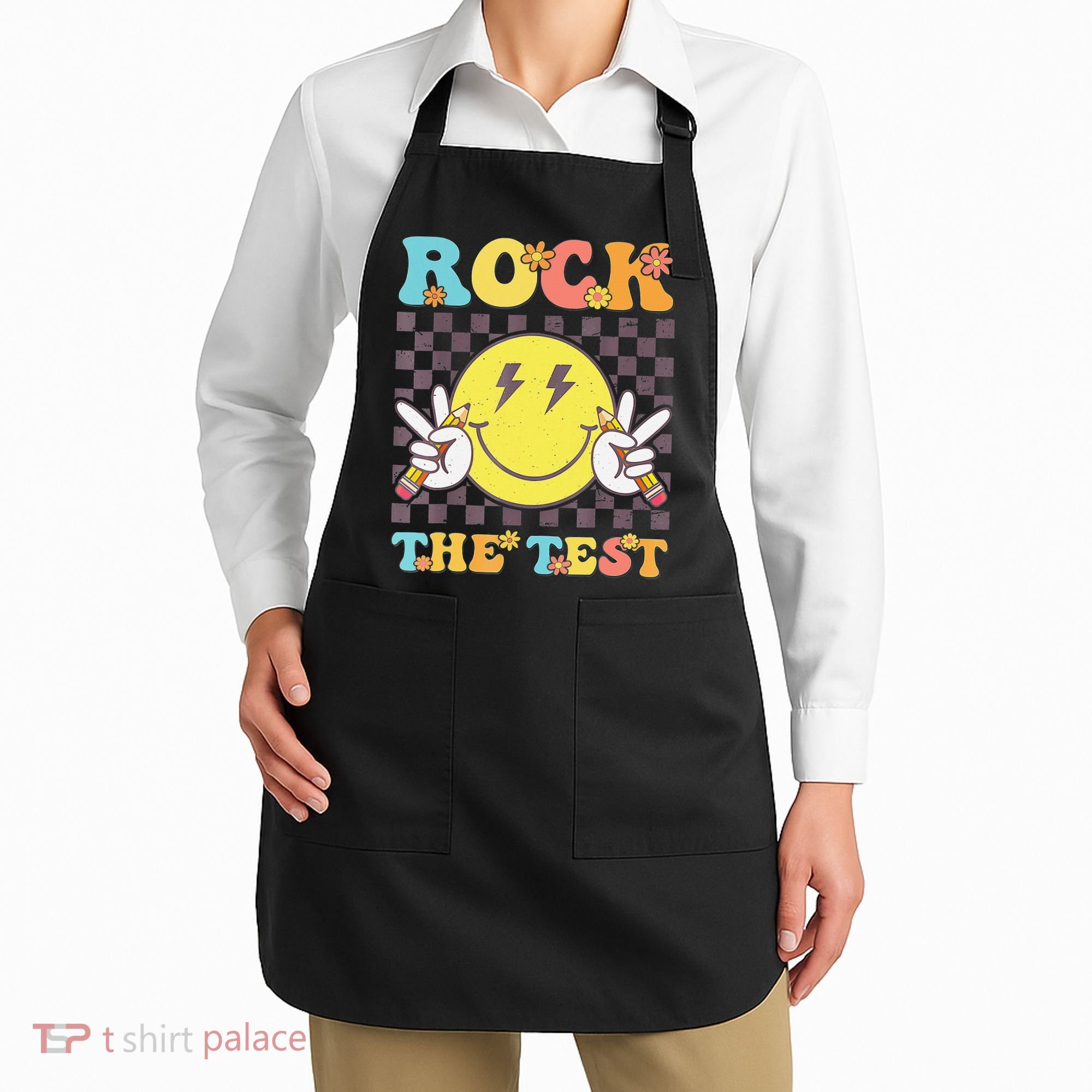 Testing Day Teacher Student Motivational Rock The Test Apron