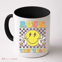 Testing Day Teacher Student Motivational Rock The Test Coffee Mug thumb 0