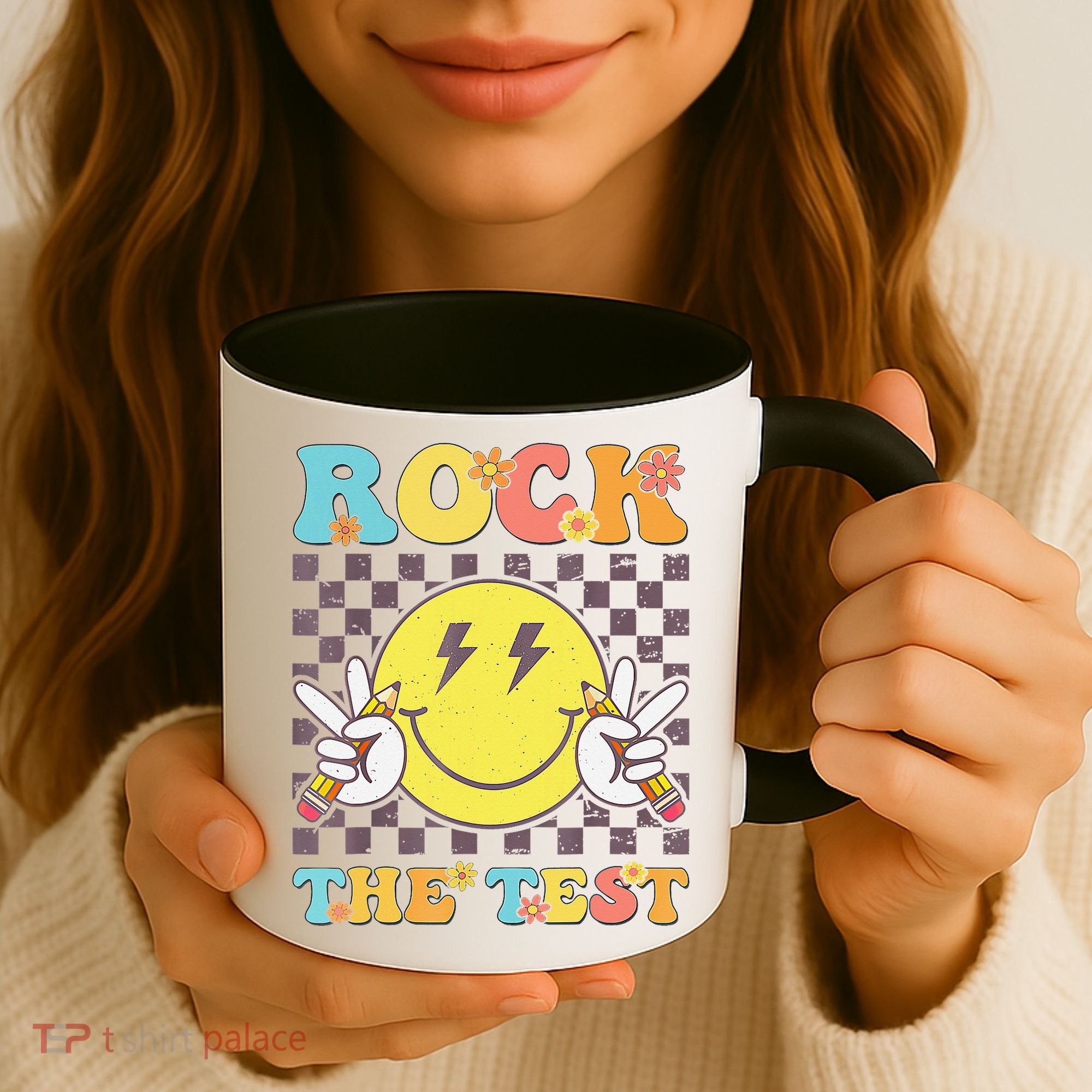Testing Day Teacher Student Motivational Rock The Test Coffee Mug