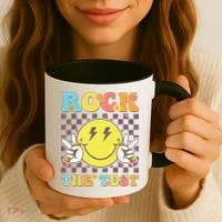 Testing Day Teacher Student Motivational Rock The Test Coffee Mug thumb 3