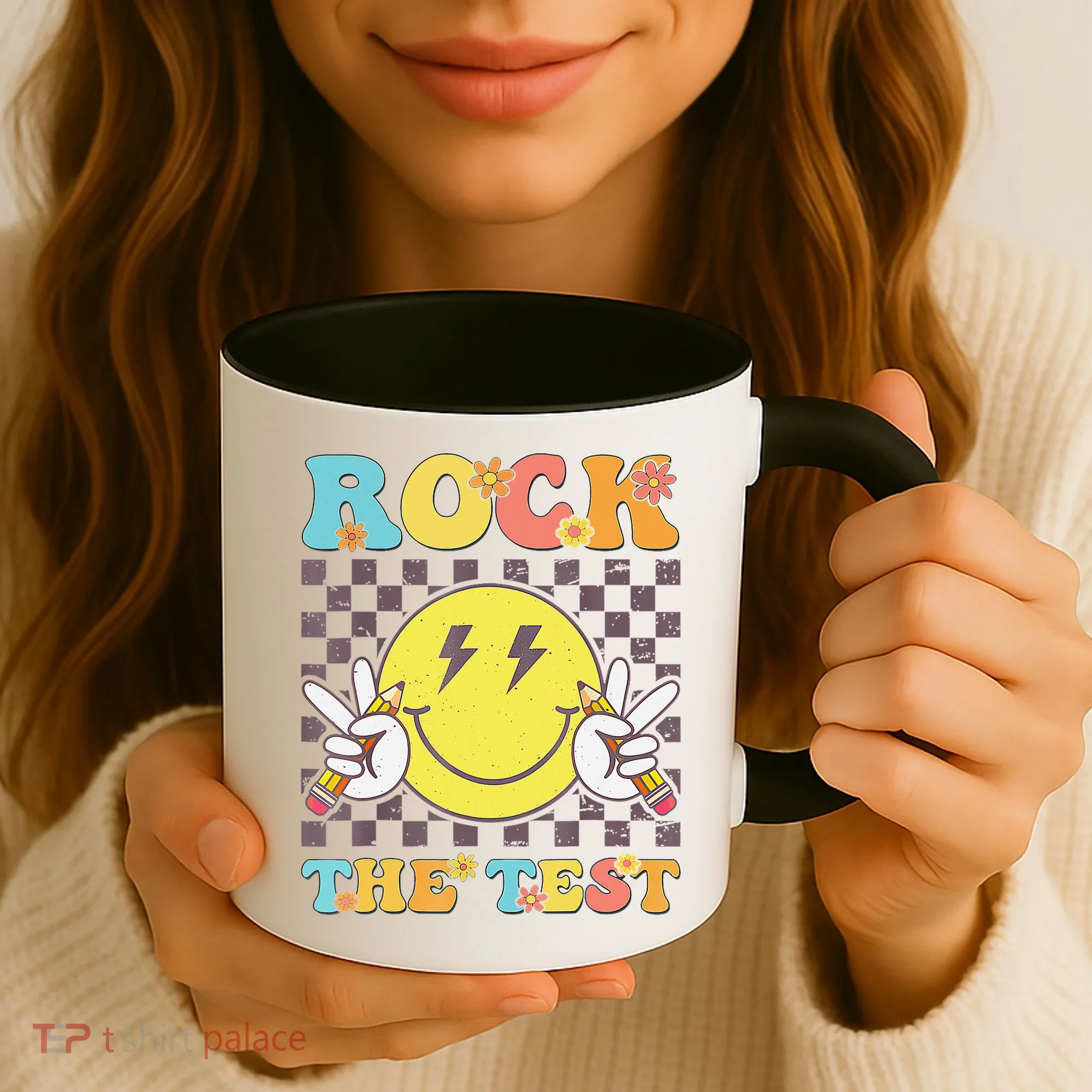 Testing Day Teacher Student Motivational Rock The Test Coffee Mug