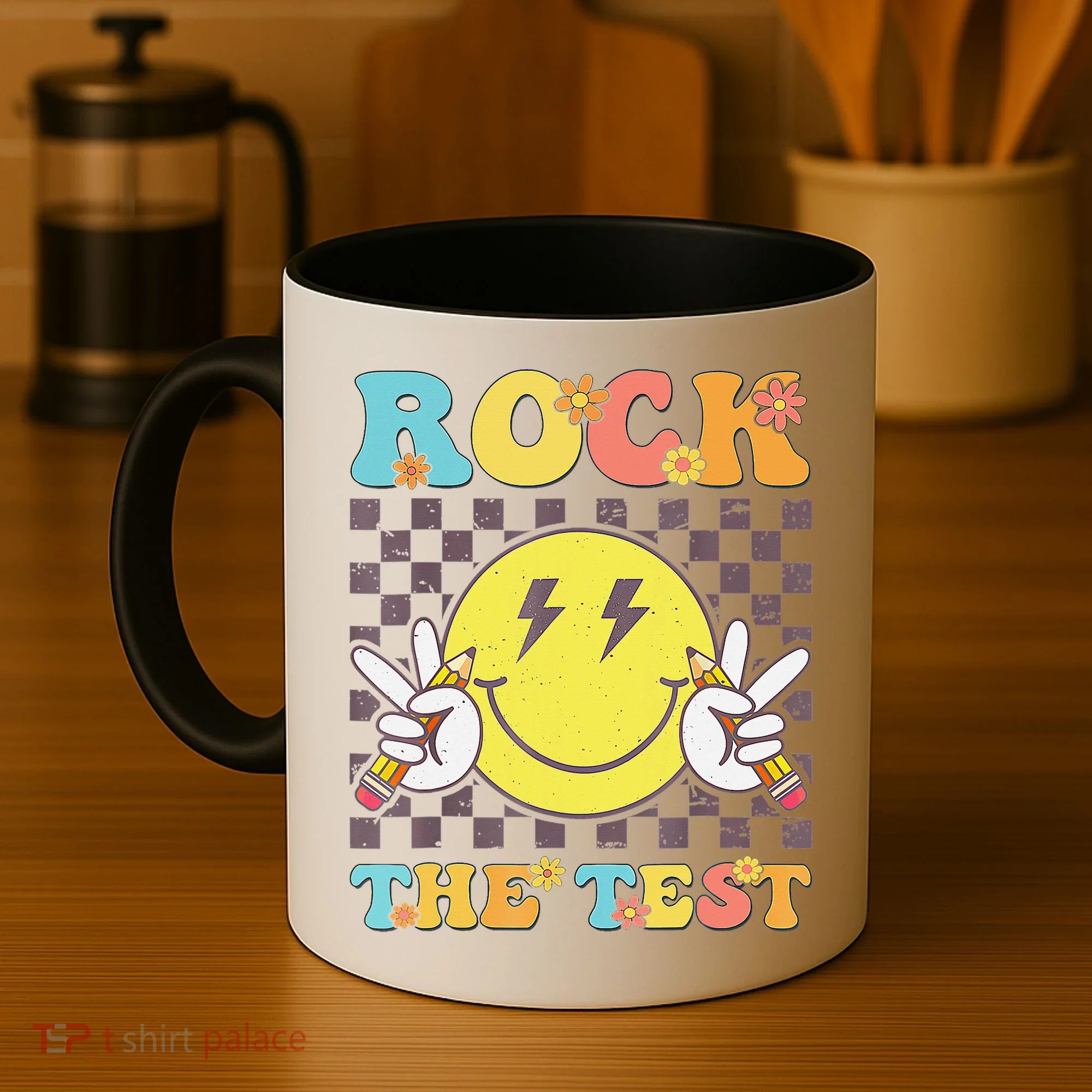 Testing Day Teacher Student Motivational Rock The Test Coffee Mug
