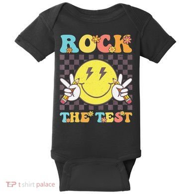 Testing Day Teacher Student Motivational Rock The Test Baby Bodysuit