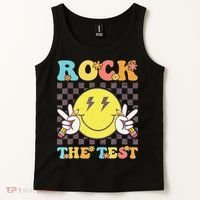 Testing Day Teacher Student Motivational Rock The Test Tank Top thumb 2