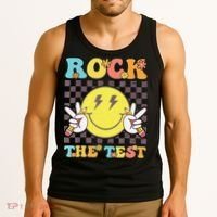 Testing Day Teacher Student Motivational Rock The Test Tank Top thumb 3
