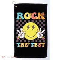 Testing Day Teacher Student Motivational Rock The Test Golf Towel thumb 0