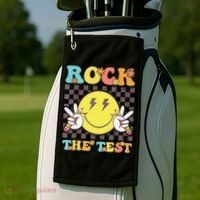 Testing Day Teacher Student Motivational Rock The Test Golf Towel thumb 2