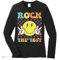 Testing Day Teacher Student Motivational Rock The Test Women's Long Sleeve Shirt thumb 0