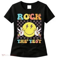 Testing Day Teacher Student Motivational Rock The Test Women's T-Shirt thumb 0