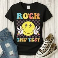 Testing Day Teacher Student Motivational Rock The Test Women's T-Shirt thumb 3