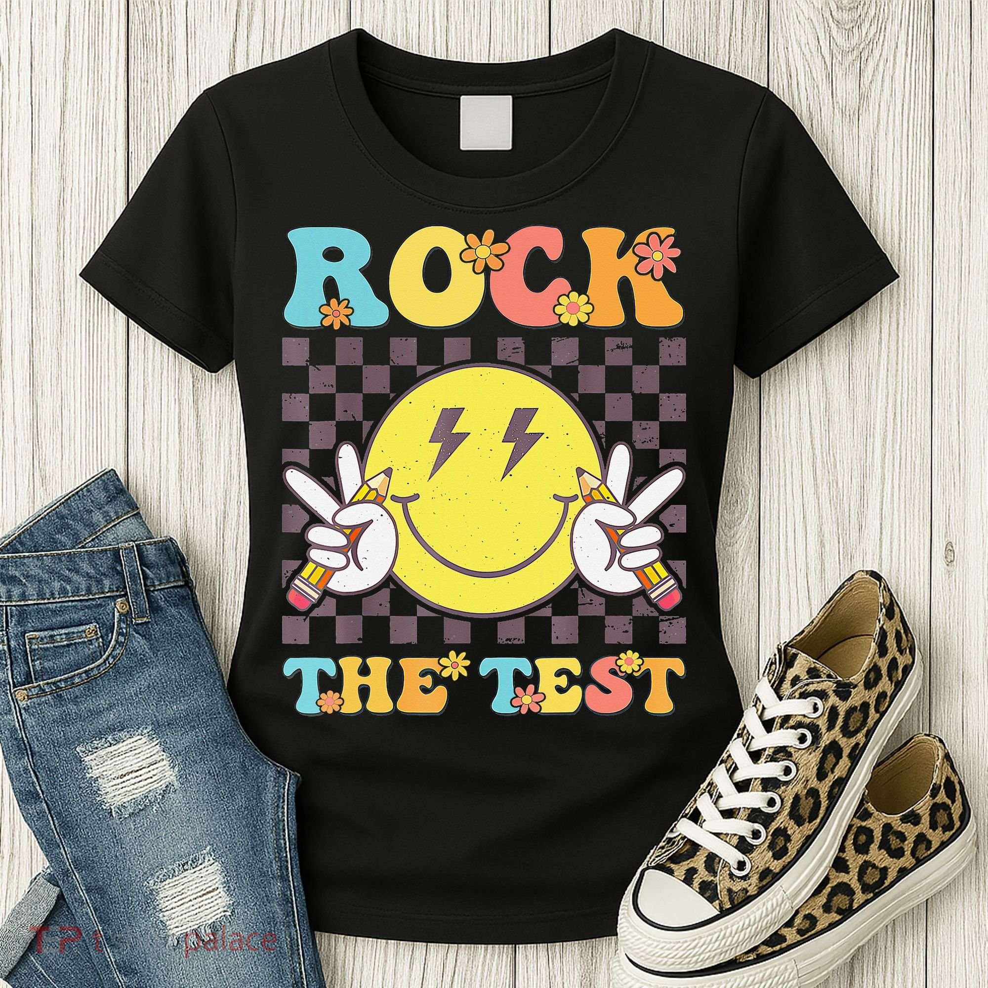 Testing Day Teacher Student Motivational Rock The Test Women's T-Shirt