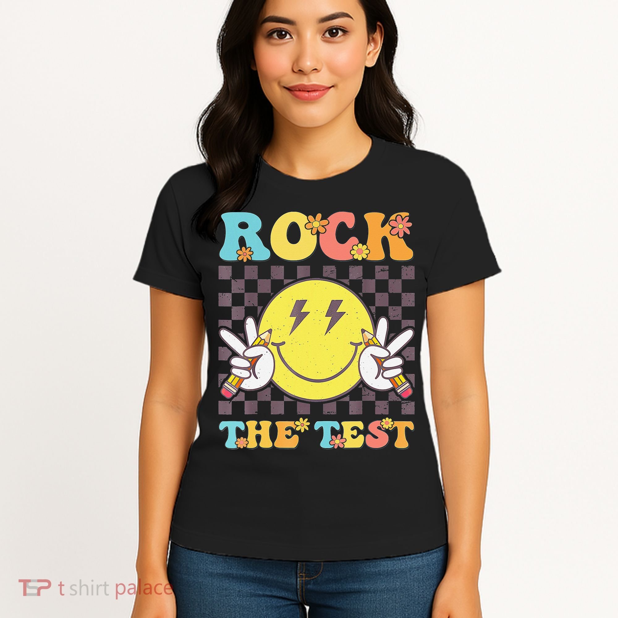 Testing Day Teacher Student Motivational Rock The Test Women's T-Shirt